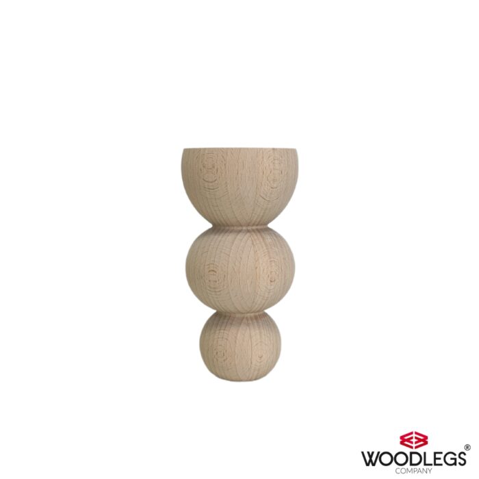 Nóżki meblowe Bałwanek, wykonane z drewna bukowego. Charakteryzują się trzema kulkami. Będą idealne jako nogi do komody oraz nóżki do sofy.