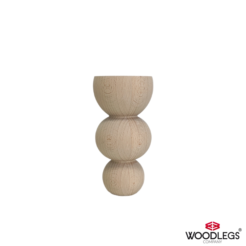 Nóżki meblowe Bałwanek, wykonane z drewna bukowego. Charakteryzują się trzema kulkami. Będą idealne jako nogi do komody oraz nóżki do sofy.